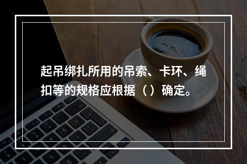 起吊绑扎所用的吊索、卡环、绳扣等的规格应根据（ ）确定。