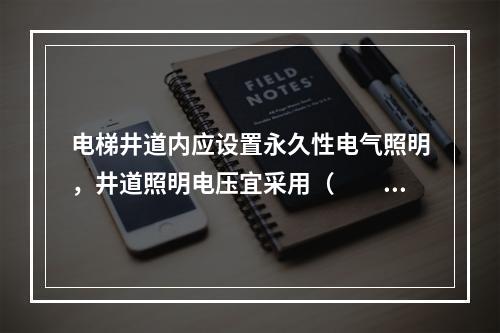 电梯井道内应设置永久性电气照明，井道照明电压宜采用（  ）安