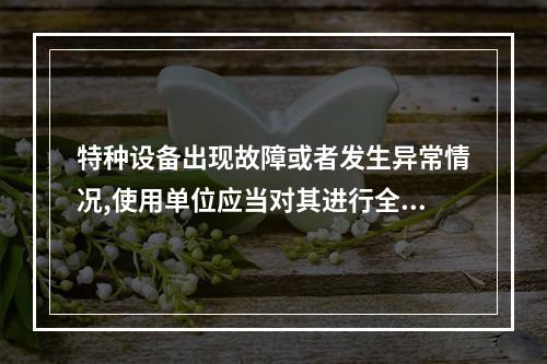 特种设备出现故障或者发生异常情况,使用单位应当对其进行全面检