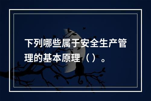 下列哪些属于安全生产管理的基本原理（ ）。