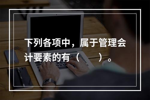 下列各项中，属于管理会计要素的有（　　）。