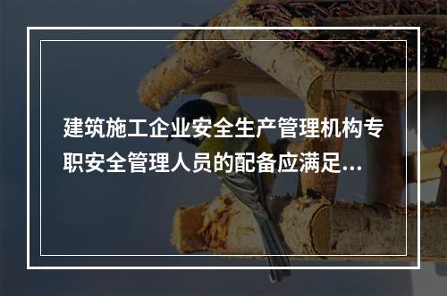 建筑施工企业安全生产管理机构专职安全管理人员的配备应满足（