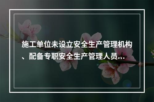 施工单位未设立安全生产管理机构、配备专职安全生产管理人员或者