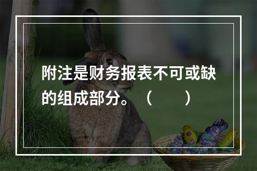 附注是财务报表不可或缺的组成部分。（　　）