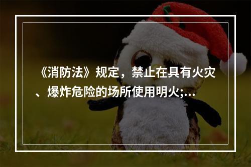 《消防法》规定，禁止在具有火灾、爆炸危险的场所使用明火;因特