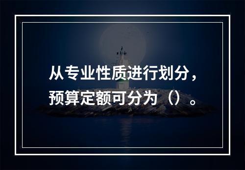 从专业性质进行划分，预算定额可分为（）。