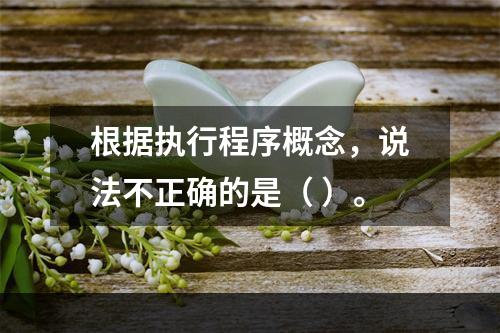 根据执行程序概念，说法不正确的是（ ）。