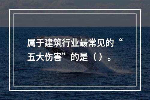 属于建筑行业最常见的“五大伤害”的是（ ）。