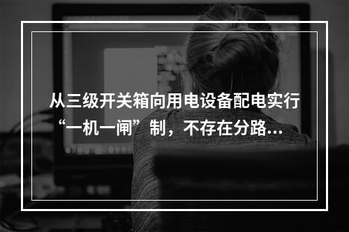 从三级开关箱向用电设备配电实行“一机一闸”制，不存在分路问题