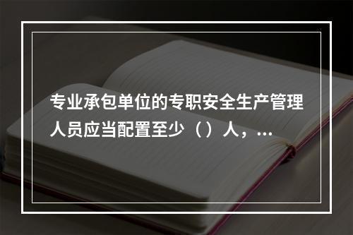 专业承包单位的专职安全生产管理人员应当配置至少（ ）人，并根