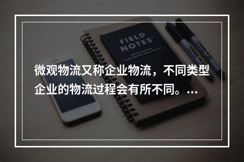 微观物流又称企业物流，不同类型企业的物流过程会有所不同。一