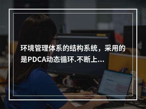 环境管理体系的结构系统，采用的是PDCA动态循环.不断上升的