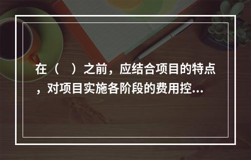 在（　）之前，应结合项目的特点，对项目实施各阶段的费用控制、