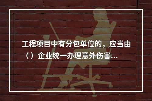 工程项目中有分包单位的，应当由（ ）企业统一办理意外伤害保险