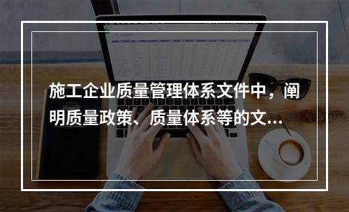 施工企业质量管理体系文件中，阐明质量政策、质量体系等的文件是