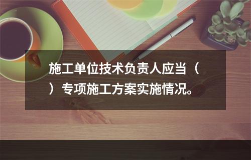 施工单位技术负责人应当（ ）专项施工方案实施情况。