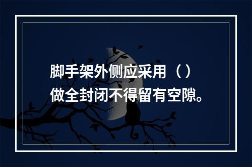 脚手架外侧应采用（ ）做全封闭不得留有空隙。