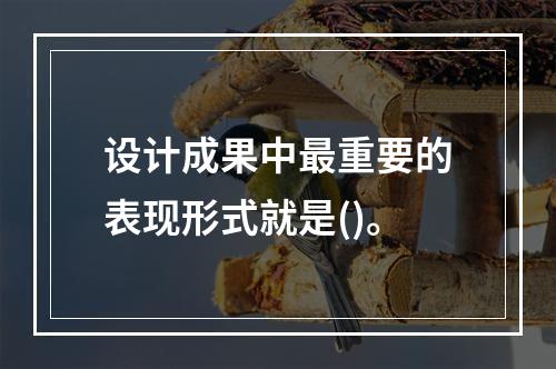 设计成果中最重要的表现形式就是()。