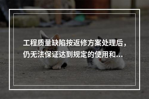 工程质量缺陷按返修方案处理后，仍无法保证达到规定的使用和安全