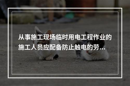 从事施工现场临时用电工程作业的施工人员应配备防止触电的劳动防