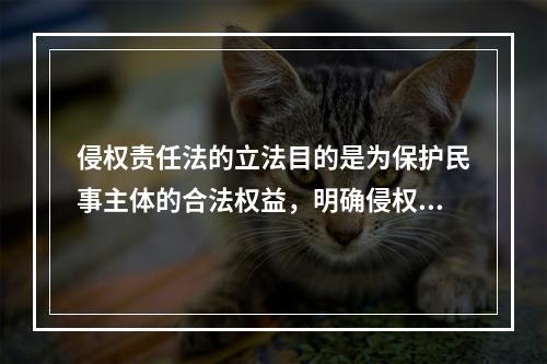 侵权责任法的立法目的是为保护民事主体的合法权益，明确侵权责任