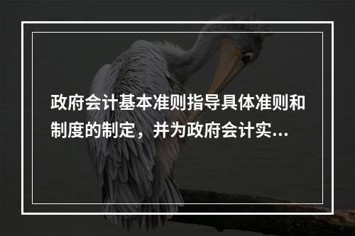 政府会计基本准则指导具体准则和制度的制定，并为政府会计实务问