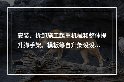 安装、拆卸施工起重机械和整体提升脚手架、模板等自升架设设施，