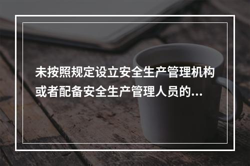 未按照规定设立安全生产管理机构或者配备安全生产管理人员的生产