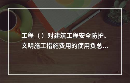 工程（ ）对建筑工程安全防护、文明施工措施费用的使用负总责。