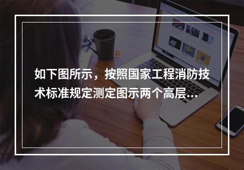 如下图所示，按照国家工程消防技术标准规定测定图示两个高层建筑