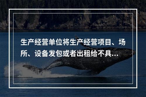 生产经营单位将生产经营项目、场所、设备发包或者出租给不具备安