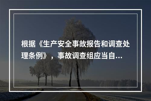 根据《生产安全事故报告和调查处理条例》，事故调查组应当自事故