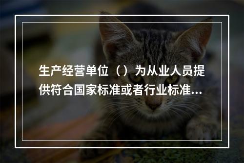 生产经营单位（ ）为从业人员提供符合国家标准或者行业标准的劳