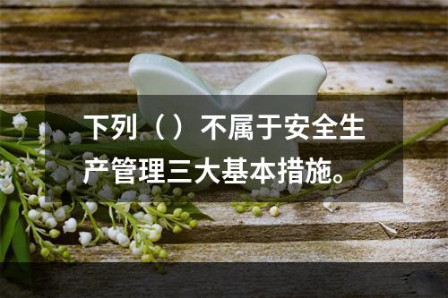 下列（ ）不属于安全生产管理三大基本措施。