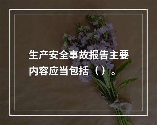 生产安全事故报告主要内容应当包括（ ）。