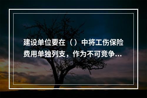 建设单位要在（ ）中将工伤保险费用单独列支，作为不可竞争费，