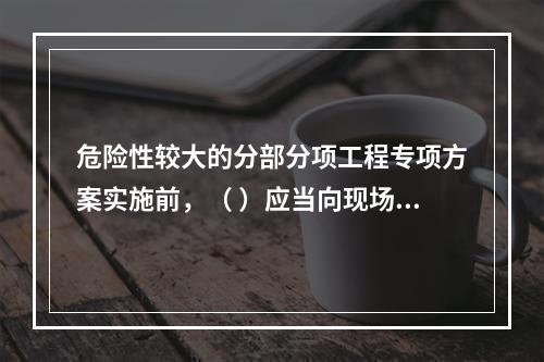 危险性较大的分部分项工程专项方案实施前，（ ）应当向现场管理