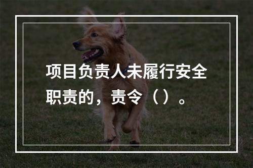 项目负责人未履行安全职责的，责令（ ）。