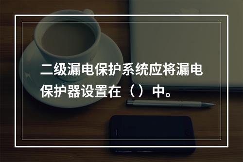 二级漏电保护系统应将漏电保护器设置在（ ）中。