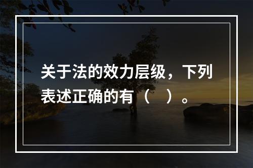 关于法的效力层级，下列表述正确的有（　）。