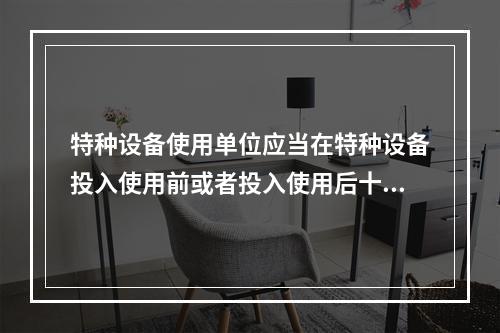 特种设备使用单位应当在特种设备投入使用前或者投入使用后十日内