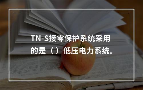 TN-S接零保护系统采用的是（ ）低压电力系统。