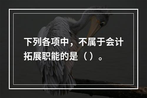 下列各项中，不属于会计拓展职能的是（ ）。