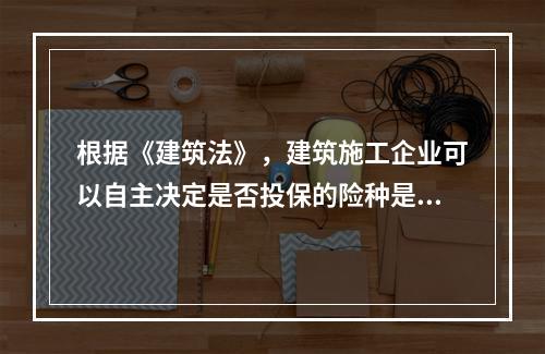 根据《建筑法》，建筑施工企业可以自主决定是否投保的险种是（　