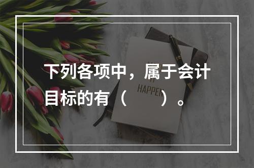 下列各项中，属于会计目标的有（　　）。