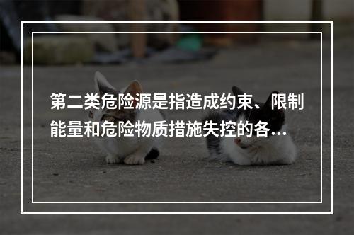 第二类危险源是指造成约束、限制能量和危险物质措施失控的各种不