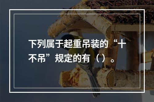 下列属于起重吊装的“十不吊”规定的有（ ）。