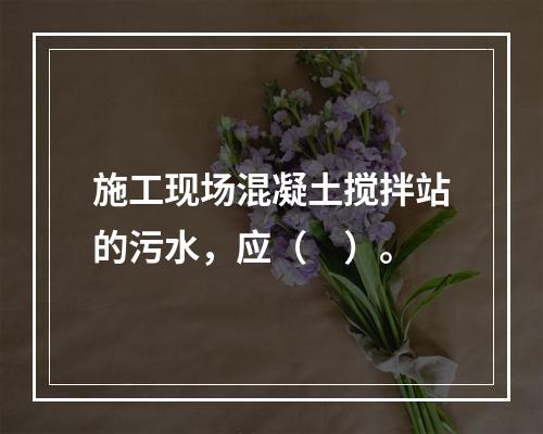 施工现场混凝土搅拌站的污水，应（　）。