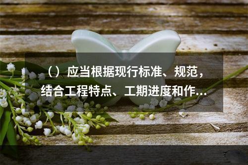 （ ）应当根据现行标准、规范，结合工程特点、工期进度和作业环