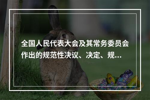 全国人民代表大会及其常务委员会作出的规范性决议、决定、规定、